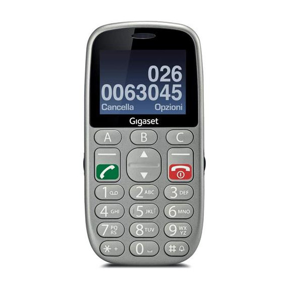 GIGASET Telefono Movil Basico GL390 con Teclas Grandes, Dual Sim, Boton Sos, Linterna Gris