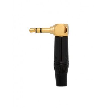 Clavija Jack Estereo 3.5MM Macho Dorada Acodada  para Soldar 4393N  EUROCONNEX
