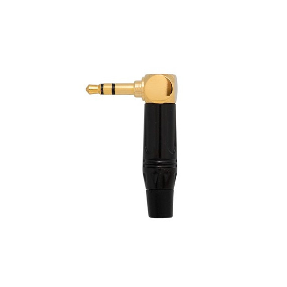 Clavija Jack Estereo 3.5MM Macho Dorada Acodada  para Soldar 4393N  EUROCONNEX