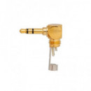 Clavija Jack Estereo 3.5MM Macho Dorada Acodada  para Soldar 4393N  EUROCONNEX
