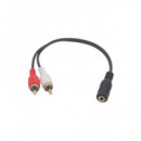EUROCONNEX Cable Adaptador Jack 3.5MM/H Estereo a 2 Rca/m 20CM Negro 0598N