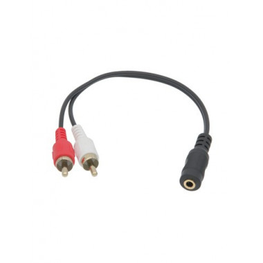 EUROCONNEX Cable Adaptador Jack 3.5MM/H Estereo a 2 Rca/m 20CM Negro 0598N