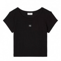 Camiseta de Bebé de Canalé con Logo Tejido  CALVIN KLEIN