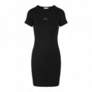Vestido Monologo 2X2 Baby Rib Mini  CALVIN KLEIN