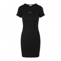 Vestido Monologo 2X2 Baby Rib Mini  CALVIN KLEIN