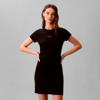Vestido Monologo 2X2 Baby Rib Mini  CALVIN KLEIN