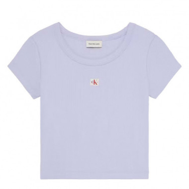 Camiseta de beb&eacute; de canal&eacute; con logo tejido