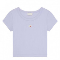 Camiseta de Bebé de Canalé con Logo Tejido  CALVIN KLEIN