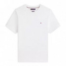 Camiseta de cuello redondo con logo bordado