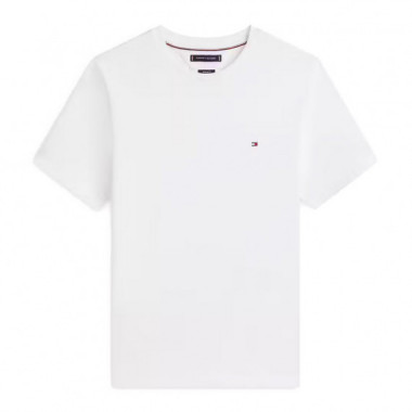 Camiseta de cuello redondo con logo bordado