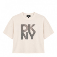 Camiseta Stacked Ombre Rhinestone  DKNY