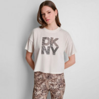 Camiseta Stacked Ombre Rhinestone  DKNY