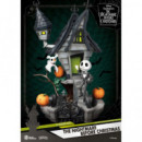 Figura Jack y Zero en Casa Pesadilla Antes de Navidad Diorama Disney  BEAST KINGDOM TOYS