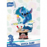 Diorama Figura Stitch Haciendo Surf Disney 15CM  BEAST KINGDOM TOYS