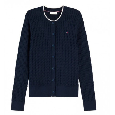 TOMMY HILFIGER - Co Cable Fine Gg  Ls C-nk Cardi - C1G - F|WW0WW43329/C1G