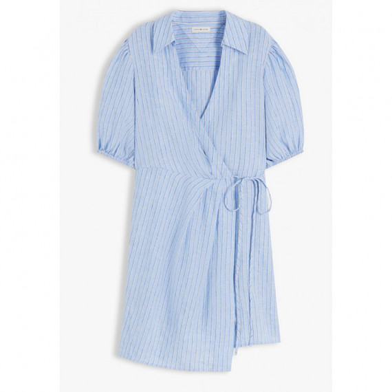 TOMMY HILFIGER - Summer Linen Wrap Tie Short Drs - 0BG - F|WW0WW49871/0BG
