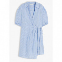 TOMMY HILFIGER - Summer Linen Wrap Tie Short Drs - 0BG - F|WW0WW49871/0BG