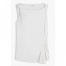 TOMMY HILFIGER - INTERLOCK KNOT SLVLS TOP - YBL - F|WW0WW50972/YBL