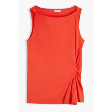 TOMMY HILFIGER - INTERLOCK KNOT SLVLS TOP - XNF - F|WW0WW50972/XNF