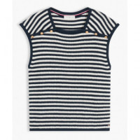 TOMMY HILFIGER - Gold Button Square-nk Top - 0X8 - F|WW0WW50124/0X8