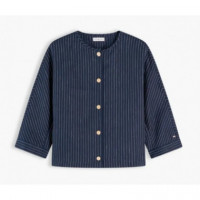 TOMMY HILFIGER - Linen Nautical Stripe Blouse Ls - 0BI - F|WW0WW51060/0BI