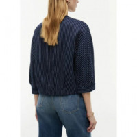 TOMMY HILFIGER - Linen Nautical Stripe Blouse Ls - 0BI - F|WW0WW51060/0BI