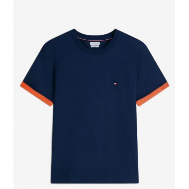 TOMMY HILFIGER - SAIL MIX MEDIA CUFF REGULAR TEE - DCC - F|MW0MW43203/DCC
