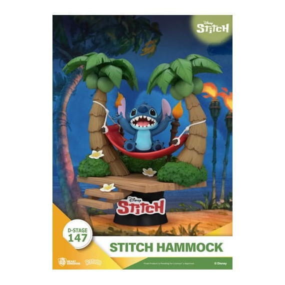 Diorama Figura PVC Stitch en Hamaca Disney 13CM  BEAST KINGDOM TOYS