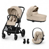 Pack Trio Balios S Lux Black Almond Beige(chasis+silla+cot S+cloud G+adaptadores)  CYBEX