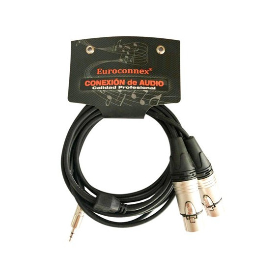 EUROCONNEX Cable Jack 3.5MM/M a 2X Xlr Canon/h 3MTRS Negro 4319-3