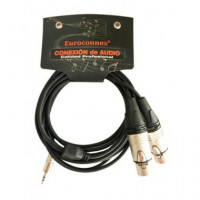 EUROCONNEX Cable Jack 3.5MM/M a 2X Xlr Canon/h 3MTRS Negro 4319-3