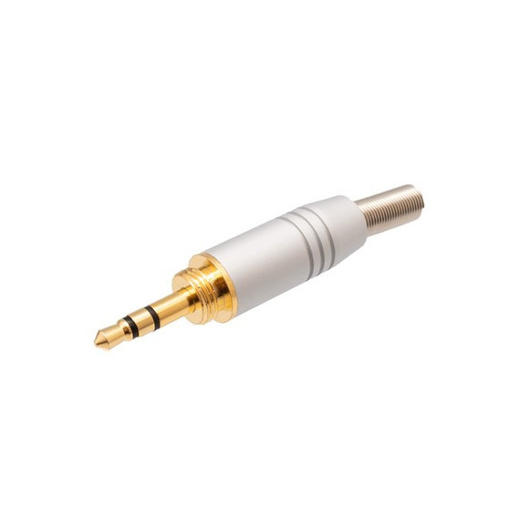 EUROCONNEX Clavija Jack 3.5MM/M  Aluminio Gris con Rosca para Soldar 1978G