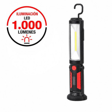 Linterna Recargable Led FARGO TOOLS Sistema Dual Power 10W 1.000W Lumens