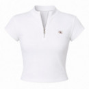 Top de Canalé con Cremallera con Parche con Logo  CALVIN KLEIN