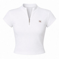 Top de Canalé con Cremallera con Parche con Logo  CALVIN KLEIN