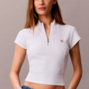 Top de Canalé con Cremallera con Parche con Logo  CALVIN KLEIN