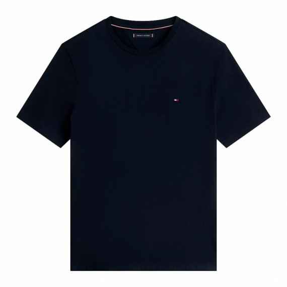 Camiseta de cuello redondo con logo bordado