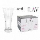 Set de 6 Vasos de Cerveza Lav Sorrento de Vidrio 380 ml