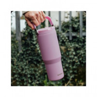 QUOKKA Termo Cool con Asa Blossom  Rosa 860ML 6H CALIENTE/18H FRIO/48 Hielo