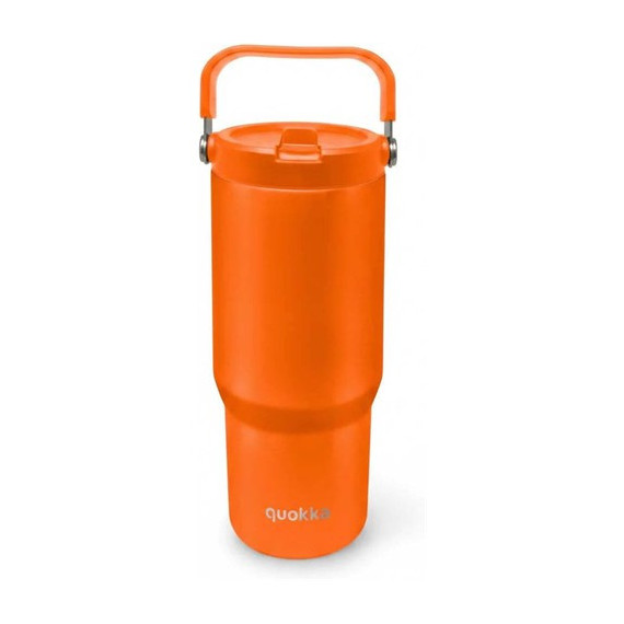 QUOKKA Termo Cool con Asa Papaya Naranaja 860ML 6H CALIENTE/18H FRIO/48 Hielo