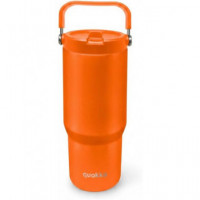 QUOKKA Termo Cool con Asa Papaya Naranaja 860ML 6H CALIENTE/18H FRIO/48 Hielo