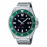 CASIO MDV-107D-3AV – Reloj Diver de Acero Inoxidable Wr 200M con Bisel Verde