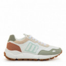 Mustang Zapatillas blancas con detalles en verde 60885-C59191