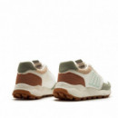 Mustang Zapatillas blancas con detalles en verde 60885-C59191