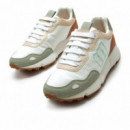 Mustang Zapatillas blancas con detalles en verde 60885-C59191