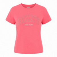 Camiseta Varsity Ny Logo Sleeve Relaxed Fit  DKNY