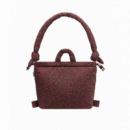 OLEND Bolsos Bolso Mochila ölend Ona Cotton Soft Bag Leopard Cherry Red