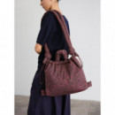 OLEND Bolsos Bolso Mochila ölend Ona Cotton Soft Bag Leopard Cherry Red