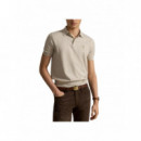 Polo RALPH LAUREN - Short Sleeve Standard Fit Knit Polo - Light Walnut Brown Hthr - 710980682504/LIGHT Walnut Brown Hthr