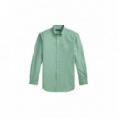 Polo RALPH LAUREN - Long Sleeve Custom Fit Cotton Shirt With Elastane - Faded Mint - 710929349504/FADED Mint